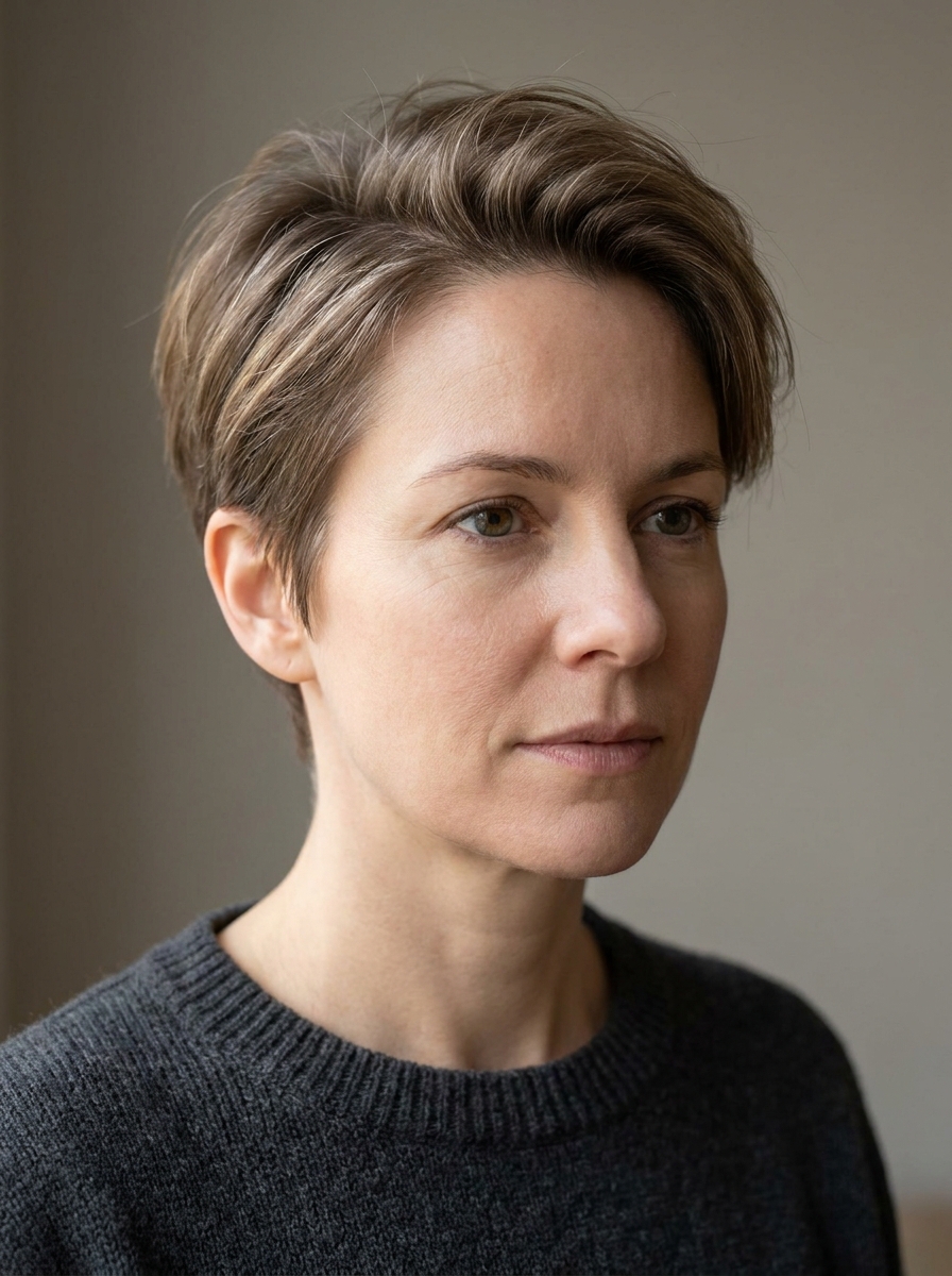 Tapered Pixie mit weichem Nacken als Kurzhaarfrisuren für feines Haar Inspiration 2026